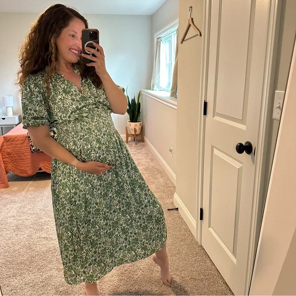 NWT J. Crew Green Blue Floral Maxi Dress Medium - Picture 5 of 15